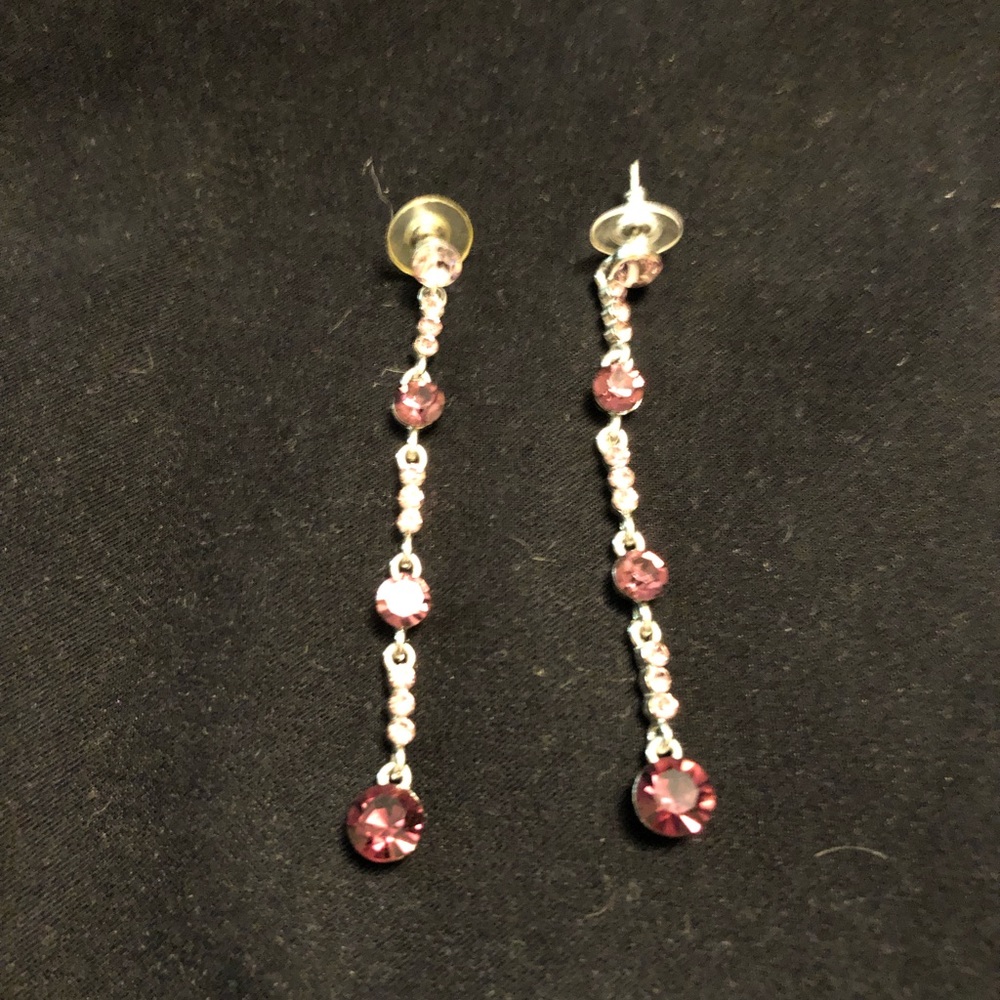 Purple & diamond drip earrings